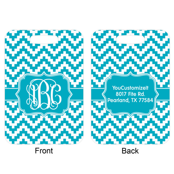 Pixelated Chevron Aluminum Luggage Tag (Front + Back)