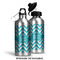 Pixelated Chevron Aluminum Water Bottle - Alternate lid options