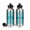 Pixelated Chevron Aluminum Water Bottle - Front and Back