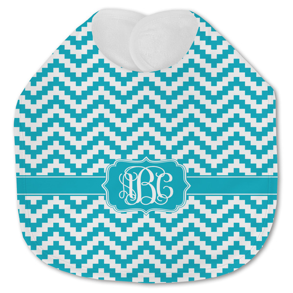 Pixelated Chevron Baby Bib - AFT closed