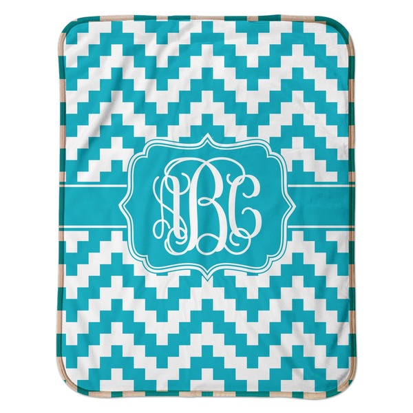 Pixelated Chevron Baby Sherpa Blanket - Flat