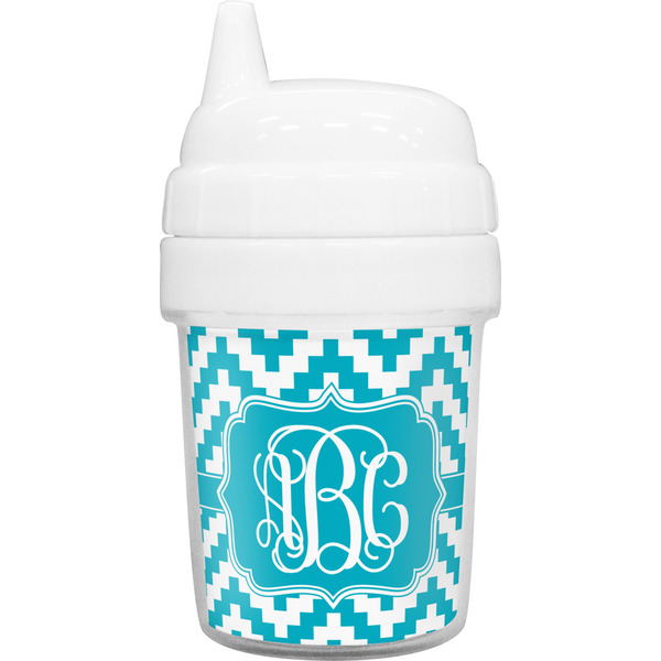 Custom Pixelated Chevron Baby Sippy Cup (Personalized)