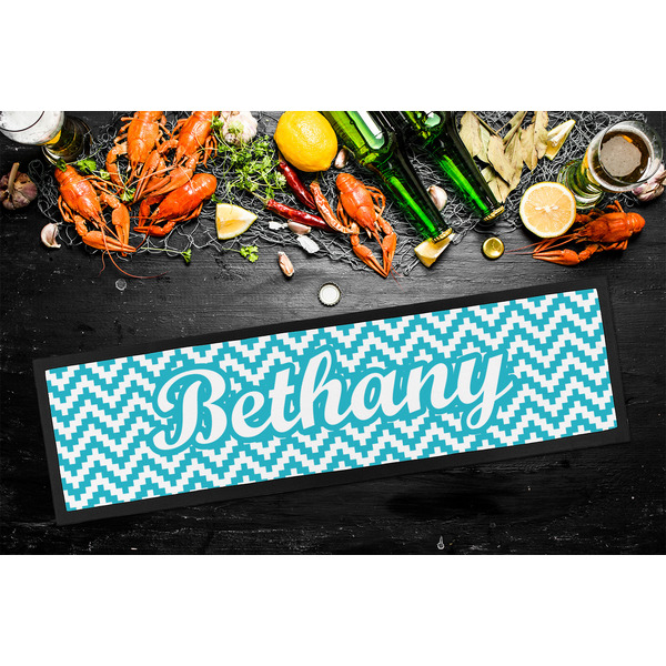 Pixelated Chevron Bar Mat - Large - LIFESTYLE