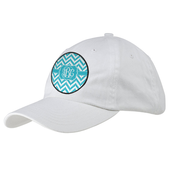 Custom Pixelated Chevron Baseball Cap - White (Personalized)