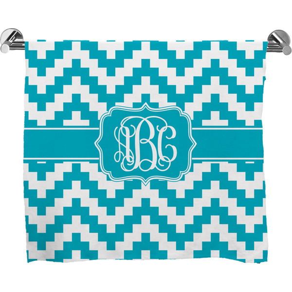 Custom Pixelated Chevron Bath Towel (Personalized)