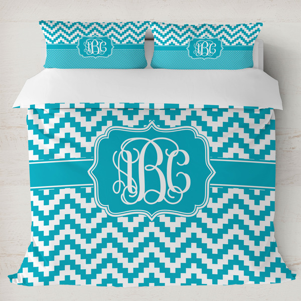 Custom Pixelated Chevron Duvet Cover Set - King (Personalized)