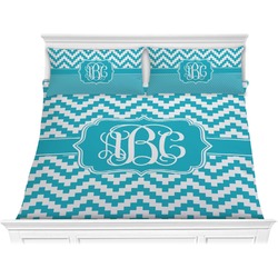 Pixelated Chevron Comforter Set - King (Personalized)