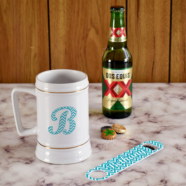 Pixelated Chevron Beer Stein - In Context