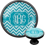 Pixelated Chevron Cabinet Knob (Black) (Personalized)