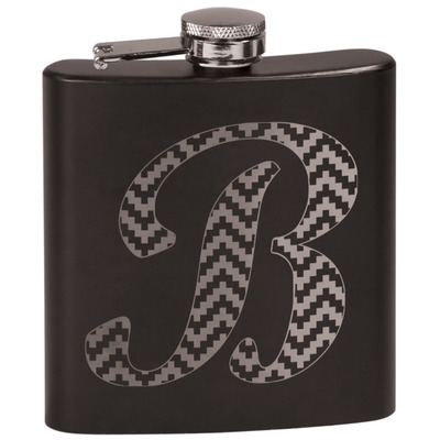 Pixelated Chevron Black Flask Set (Personalized)