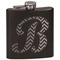 Pixelated Chevron Black Flask - Engraved Front