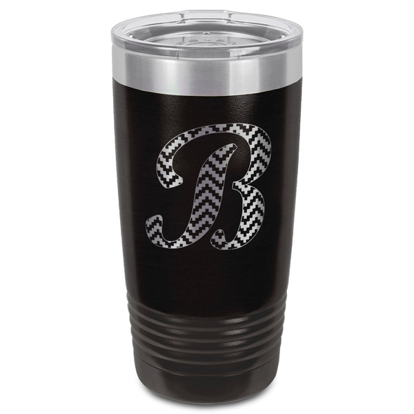 Pixelated Chevron Black Polar Camel Tumbler - 20oz - Front