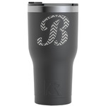 Pixelated Chevron RTIC Tumbler - Black - Engraved Front (Personalized)