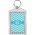 Pixelated Chevron Bling Keychain (Personalized)