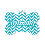Pixelated Chevron Bone Shaped Dog ID Tag - Small (Personalized)