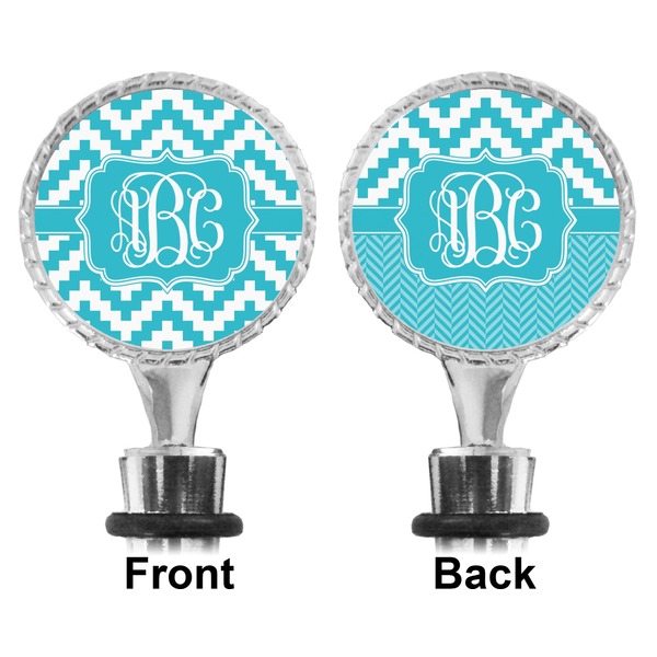Pixelated Chevron Bottle Stopper - Front and Back