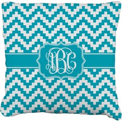 Pixelated Chevron Faux-Linen Throw Pillow 16" (Personalized)