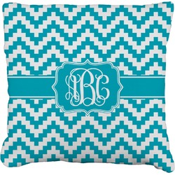 Pixelated Chevron Faux-Linen Throw Pillow 18" (Personalized)