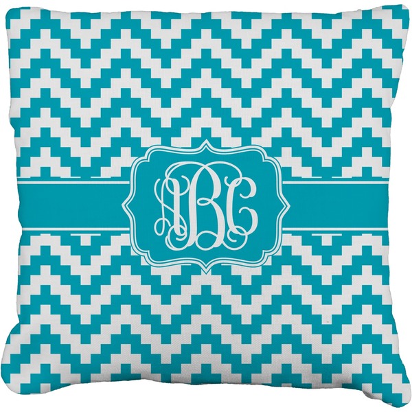 Custom Pixelated Chevron Faux-Linen Throw Pillow 18" (Personalized)