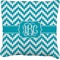 Pixelated Chevron Faux-Linen Throw Pillow 18" (Personalized)