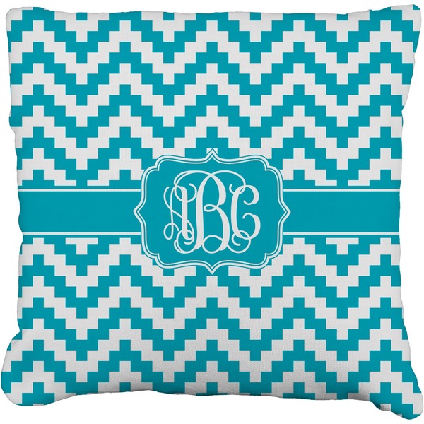 Custom Pixelated Chevron Faux-Linen Throw Pillow 20" (Personalized)