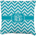 Pixelated Chevron Faux-Linen Throw Pillow 26" (Personalized)