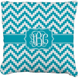 Pixelated Chevron Faux-Linen Throw Pillow 26" (Personalized)