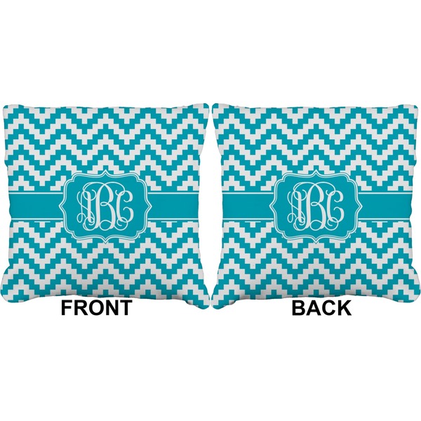 Pixelated Chevron Burlap Pillow Approval