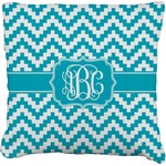 Pixelated Chevron Faux-Linen Throw Pillow (Personalized)