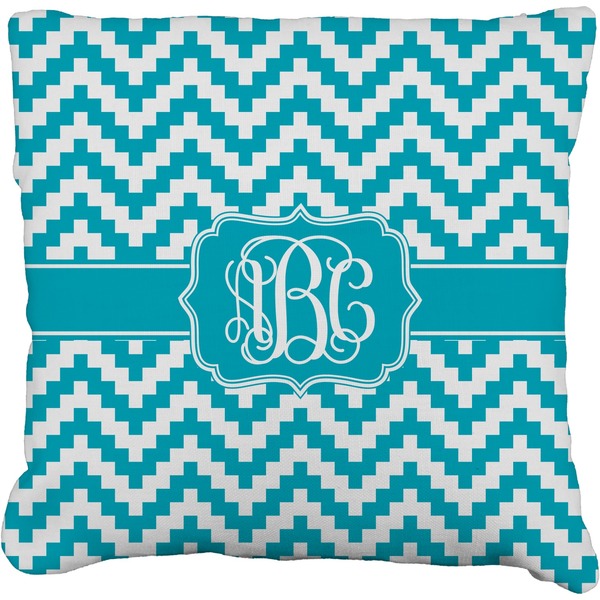 Custom Pixelated Chevron Faux-Linen Throw Pillow (Personalized)