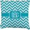 Pixelated Chevron Faux-Linen Throw Pillow (Personalized)