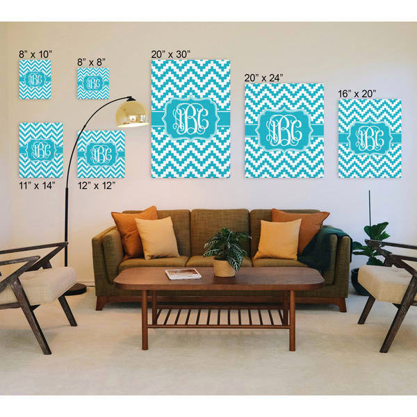 Pixelated Chevron Canvas Prints - Multiple Sizes