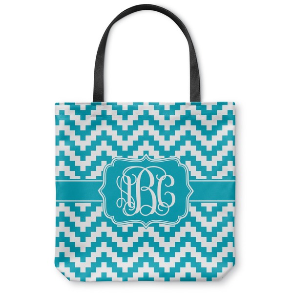 Custom Pixelated Chevron Canvas Tote Bag - Large - 18"x18" (Personalized)