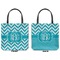 Pixelated Chevron Canvas Tote - Front and Back