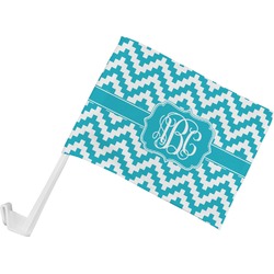 Pixelated Chevron Car Flag - Small w/ Monogram
