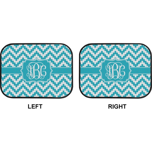 Pixelated Chevron Car Floor Mats (Back Seat) (Approval)