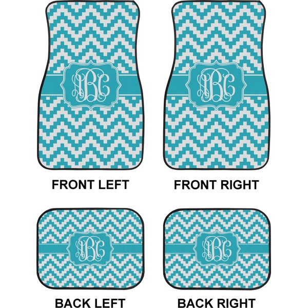 Pixelated Chevron Car Floor Mats Set (2F + 2B)