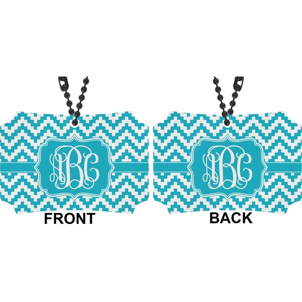 Pixelated Chevron Car Ornament - Berlin (Approval)