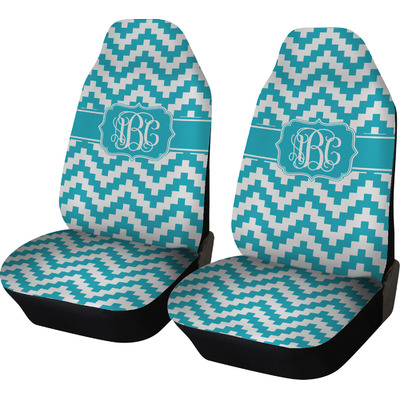 Custom Pixelated Chevron Car Seat Covers (Set of Two) (Personalized)