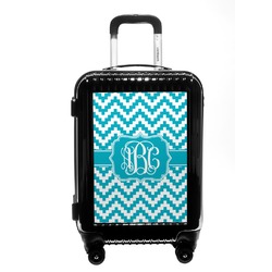 Pixelated Chevron Carry On Hard Shell Suitcase (Personalized)