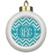 Pixelated Chevron Ceramic Ball Ornament (Personalized)