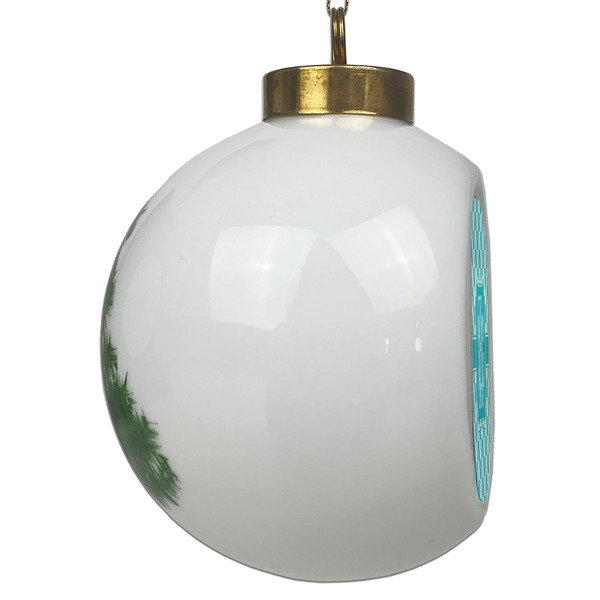 Pixelated Chevron Ceramic Christmas Ornament - Xmas Tree (Side View)