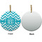Pixelated Chevron Ceramic Flat Ornament - Circle Front & Back (APPROVAL)