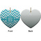 Pixelated Chevron Ceramic Flat Ornament - Heart Front & Back (APPROVAL)