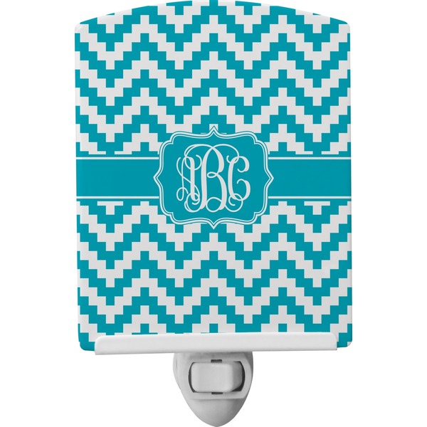 Custom Pixelated Chevron Ceramic Night Light (Personalized)
