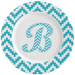 Pixelated Chevron Ceramic Dinner Plates (Set of 4) (Personalized)