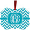 Pixelated Chevron Metal Frame Ornament - Double Sided w/ Monogram