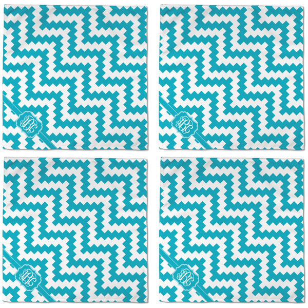 Pixelated Chevron Cloth Napkins - Personalized Dinner (APPROVAL) Set of 4