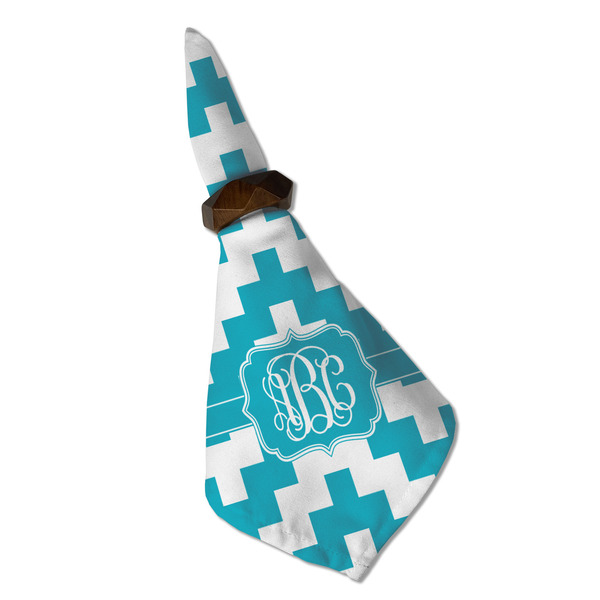 Pixelated Chevron Cloth Napkins - Personalized Dinner (Folded in Ring) (MAIN)