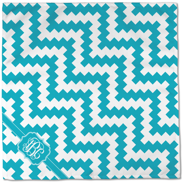 Pixelated Chevron Cloth Napkins - Personalized Dinner (Full Open)